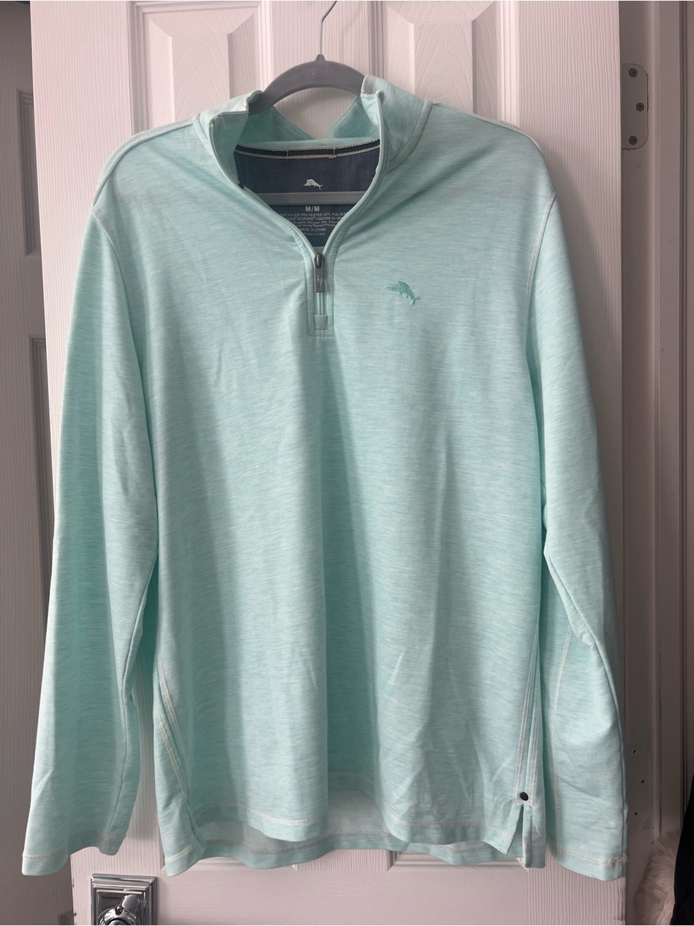 Tommy Bahama Mint Green Long-Sleeve Quarter-Zip Pullover